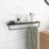 Elland Black Steel Bathroom Shelf with Towel Rail 600mm x 120mm x 90mm