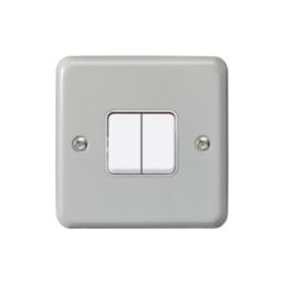 MK Contoura 10A 2-Gang 2-Way Switch  Grey with White Inserts