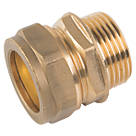 Midbrass  Brass Compression Adapting Male Iron Coupler 1" x 1"