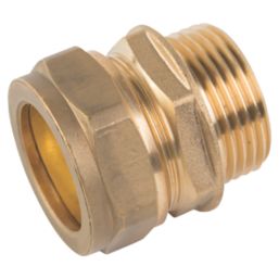 Midbrass  Brass Compression Adapting Male Iron Coupler 1" x 1"