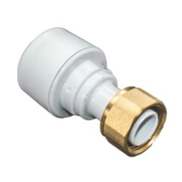 FloPlast FloFit+ Plastic Push-Fit Straight Tap Connector 22mm x 3/4"