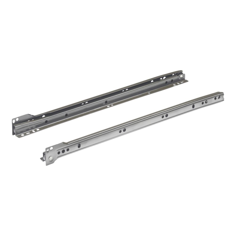 Essentials Steel Bottom Fix Self Closing Roller Drawer Runners 500mm 2 