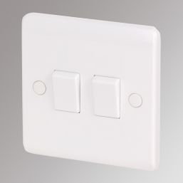 LAP  10AX 2-Gang 2-Way Light Switch  White