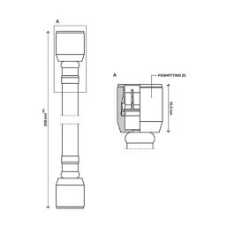 Flomasta Push-Fit Straight Flexible Hose 22mm x 22mm x 500mm