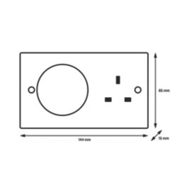 MagCharge  Raised Square with Qi2 Wireless Charging Socket 2-Gang 13A Unswitched Matt White with White Inserts