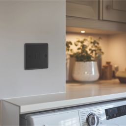 British General Nexus Metal 13A Unswitched Fused Spur  Matt Black with Colour-Matched Inserts