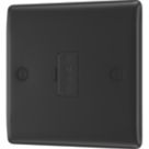 British General Nexus Metal 13A Unswitched Fused Spur  Matt Black with Colour-Matched Inserts