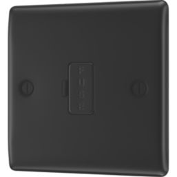 British General Nexus Metal 13A Unswitched Fused Spur  Matt Black with Colour-Matched Inserts