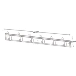 Essentials 6-Hook Rail Pine 685mm x 95mm