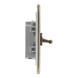 LAP  20A 16AX 1-Gang 2-Way Switch  Antique Brass with Colour-Matched Inserts