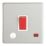 Contactum Lyric 32A 1-Gang DP Control Switch & Flex Outlet Brushed Steel with Neon with White Inserts