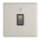 Contactum Lyric 10AX 1-Gang 1-Way Retractive Bell Switch Brushed Steel with Black Inserts