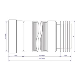 McAlpine  Flexible Straight Toilet Pan Connector White 140-290mm