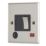 Contactum iConic 13A Switched Fused Spur & Flex Outlet with Neon Brushed Steel with Black Inserts