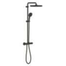 Grohe Vitalio Comfort 250 HP Rear-Fed Exposed Matt Black Thermostatic Shower System