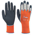 Towa ActivGrip XA-325 Latex-Coated Finger Gloves Orange Large