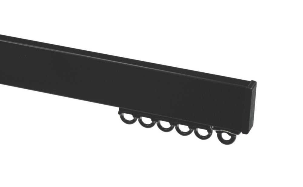 Renaissance Rigid Curtain Track Black 100cm - Screwfix