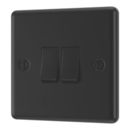 LAP  20A 16AX 2-Gang 2-Way Switch  Matt Black with Black Inserts