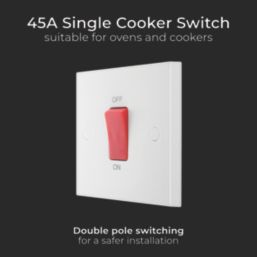 British General 900 Series 45A 1-Gang DP Cooker Switch White
