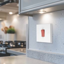British General 900 Series 45A 1-Gang DP Cooker Switch White