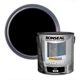 Ronseal  2.5Ltr Black Satin Self Priming uPVC Paint