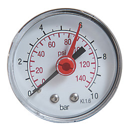 Flomasta Rear Connection Pressure Gauge 10bar