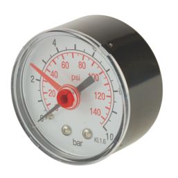 Flomasta Rear Connection Pressure Gauge 10bar