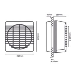 Xpelair GXC6EC  (7 1/4") Axial Kitchen Extractor Fan  White 120-230V
