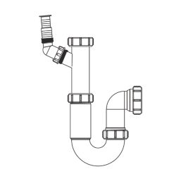 Flomasta Telescopic P Trap White 40mm
