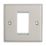 Contactum iConic 1-Module Modular Faceplate Brushed Steel