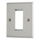 Contactum iConic 1-Module Modular Faceplate Brushed Steel