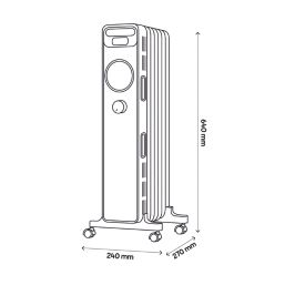 Blyss NY1507-24M 1500W Electric Portable Oil-Filled Radiator White