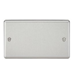 Knightsbridge  2-Gang Blanking Plate Brushed Chrome