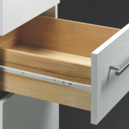 Essentials White Self-Closing Roller Drawer Runners 500mm 2 Pack