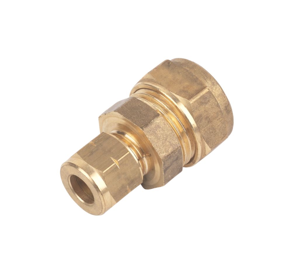 Flomasta Brass Compression Reducing Coupler 15 x 8mm | Pipe Fittings ...