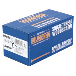 Goldscrew  PZ Double-Countersunk Thread Cutting Multipurpose Screws 4mm x 40mm 1000 Pack