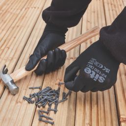 Site  PU Palm Dip Gloves Black Large