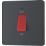 British General Evolve 45A 1-Gang 2-Pole Cooker Switch Grey with LED with Black Inserts
