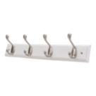 Essentials 4-Hook Rail White 458mm x 95mm