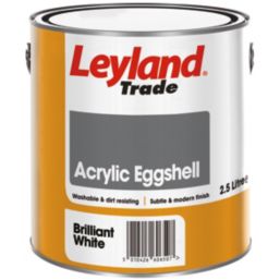 Leyland Trade  2.5Ltr Brilliant White Acrylic Eggshell Emulsion  Paint