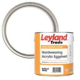 Leyland Trade  2.5Ltr Brilliant White Acrylic Eggshell Emulsion  Paint