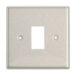 Contactum iConic 1-Module Grid Faceplate Brushed Steel