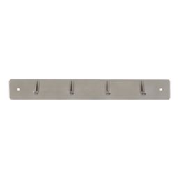 Essentials 4-Hook Straight Hook Rail Satin Stainless Steel 350mm x 45mm