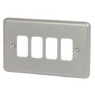 MK Grid Plus 4-Module Grid Faceplate Grey