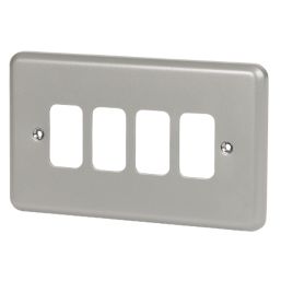 MK Grid Plus 4-Module Grid Faceplate Grey