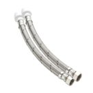 Hep2O Push-Fit Keyless Flexi Tap Connector 15mm x 1/2" x 300mm 2 Pack