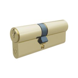 Smith & Locke Fire Rated 1 Star Double Double Cylinder Lock 35-45 (80mm) Polished Brass