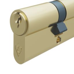 Smith & Locke Fire Rated 1 Star Double Double Cylinder Lock 35-45 (80mm) Polished Brass