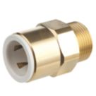 Flomasta Twistloc Brass Push-Fit Adapting Male Pipe Fitting Adaptor 22mm x 3/4"