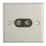 Contactum iConic 2-Gang Coaxial TV & F-Type Satellite Socket Brushed Steel with Black Inserts